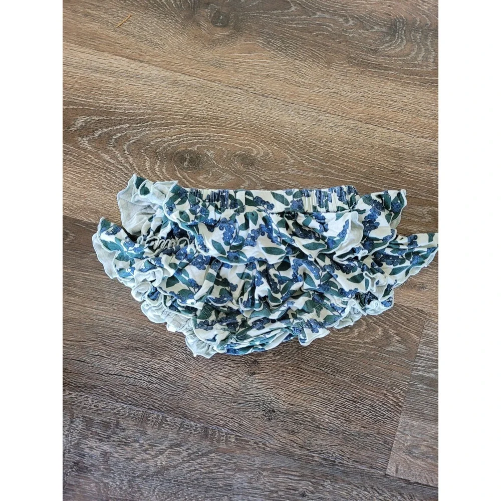 Kate Quinn‎ Blueberry Ruffle Bloomers 2T Bamboo Diaper Cover Blue Green #9